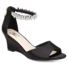 Journee Collection Womens Connor Wedge Sandal - Black -women's shoes US 01 102215 00