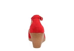 Journee Collection Womens Kedzie Wedge Sandal - Red -women's shoes US 01 102268 04