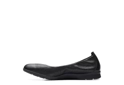 Clarks Womens Jeanette Ease Flat - Black -women's shoes US 01 105283 03