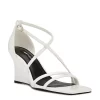 Nine West Womens Rolga Wedge Sandal - White -women's shoes US 01 108884 00