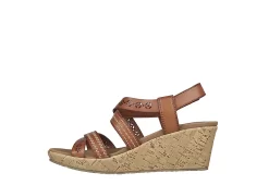 Skechers Womens Beverlee-delicate Glow Wedge Sandal - Cognac -women's shoes US 01 202852 02