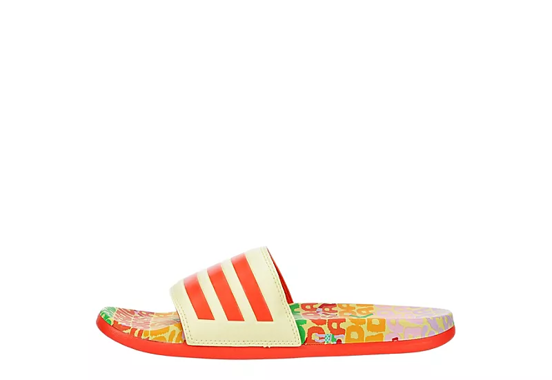 Adidas Womens Adilette Comfort Slide Sandal - Pale Yellow 6 Adidas Womens Adilette Comfort Slide Sandal - Pale Yellow - Image 4