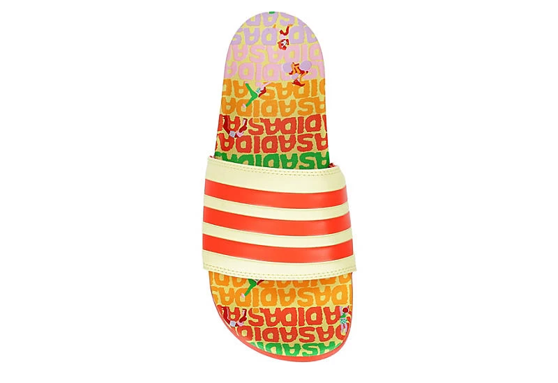 Adidas Womens Adilette Comfort Slide Sandal - Pale Yellow 8 Adidas Womens Adilette Comfort Slide Sandal - Pale Yellow - Image 6