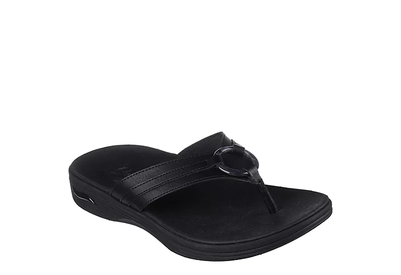 Skechers Womens Arch Fit Maui Sandal - Black 3 Skechers Womens Arch Fit Maui Sandal - Black