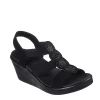 Skechers Womens Rumble On - Camp Glam Wedge Sandal - Black