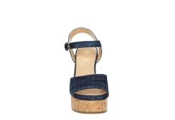 Michael By Michael Shannon Womens Maria Wedge Sandal - Denim -women's shoes US 01 203328 02