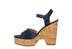 Michael By Michael Shannon Womens Maria Wedge Sandal - Denim -women's shoes US 01 203328 03