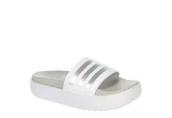 Adidas Womens Adilette Platform Slide Sandal - White