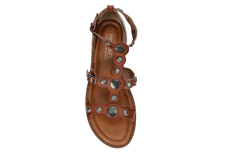 Michael By Michael Shannon Womens Kelsey Gladiator Sandal - Cognac 8 Michael By Michael Shannon Womens Kelsey Gladiator Sandal - Cognac - Image 6