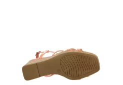 Michael By Michael Shannon Womens Natalia Wedge Sandal - Coral -women's shoes US 01 203419 06
