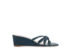 Journee Collection Womens Blayke Wedge Slip On Sandal - Blue -women's shoes US 01 203692 01