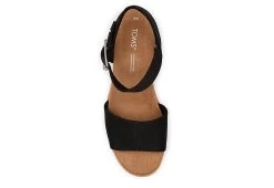 Toms Womens Diana Wedge Sandal - Black -women's shoes US 01 203716 03