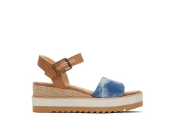Toms Womens Diana Wedge Sandal - Denim -women's shoes US 01 204095 01