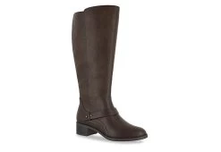 Easy Street Womens Jewel Wide Calf Tall Boot - Brown