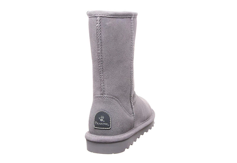 Bearpaw Womens Elle Short Fur Boot - Grey 7 Bearpaw Womens Elle Short Fur Boot - Grey - Image 5