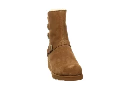 Bearpaw Womens Lucy Fur Wedge Boot - Tan -women's shoes US 01 300779 02