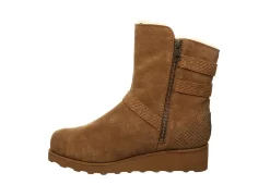Bearpaw Womens Lucy Fur Wedge Boot - Tan -women's shoes US 01 300779 03