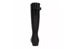 Hunter Boots Llc Womens Original Back Adj Gloss Rain Boot - Black -women's shoes US 01 302431 04