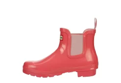 Hunter Boots Llc Womens Original Chelsea Gloss Rain Boot - Pink -women's shoes US 01 302441 03