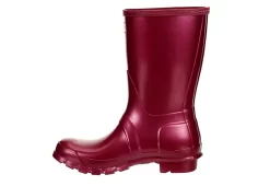 Hunter Boots Llc Womens Original Short Nebula Rain Boot - Burgundy -women's shoes US 01 302449 03
