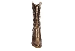 Michael By Michael Shannon Womens Faith Wide Calf Western Boot - Bronze -women's shoes US 01 302814 02