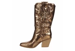 Michael By Michael Shannon Womens Faith Wide Calf Western Boot - Bronze -women's shoes US 01 302814 03