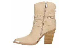 Michael By Michael Shannon Womens Dottie Western Boot - Beige -women's shoes US 01 302820 03