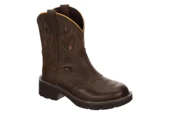 Justin Womens Gemma Western Boot - Dark Brown
