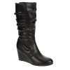 Lauren Blakwell Womens Johanna Wide Calf Wedge Boot - Black -women's shoes US 01 302867 00
