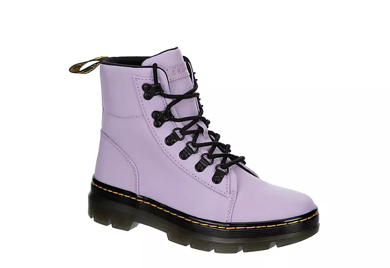 Dr. Martens Dr.martens Womens Combs Nylon Combat Boot - Lilac 3 Dr. Martens Dr.martens Womens Combs Nylon Combat Boot - Lilac