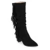 Journee Collection Womens Hartly Fringed Wide Calf Dress Boot - Black -women's shoes US 01 303177 00
