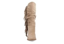 Journee Collection Womens Hartly Fringed Wide Calf Dress Boot - Taupe -women's shoes US 01 303178 02
