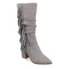 Journee Collection Womens Hartly Fringed Wide Calf Dress Boot - Grey 2 Journee Collection Womens Hartly Fringed Wide Calf Dress Boot - Grey -women's shoes US 01 303179 00