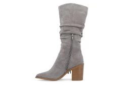 Journee Collection Womens Hartly Fringed Wide Calf Dress Boot - Grey -women's shoes US 01 303179 03