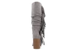 Journee Collection Womens Hartly Fringed Wide Calf Dress Boot - Grey -women's shoes US 01 303179 04