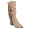 Journee Collection Womens Hartly Fringed Extra Wide Calf Dress Boot - Taupe -women's shoes US 01 303183 00