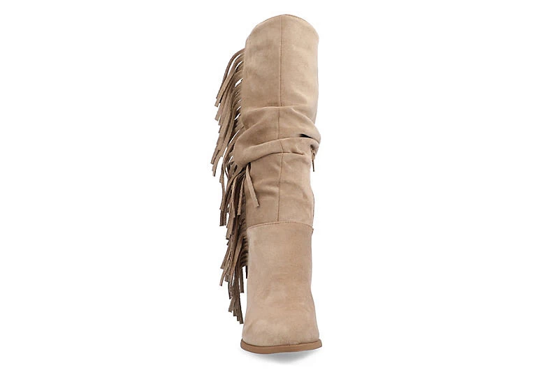 Journee Collection Womens Hartly Fringed Extra Wide Calf Dress Boot - Taupe 5 Journee Collection Womens Hartly Fringed Extra Wide Calf Dress Boot - Taupe - Image 3