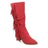 Journee Collection Womens Hartly Fringed Extra Wide Calf Dress Boot - Red -women's shoes US 01 303199 00