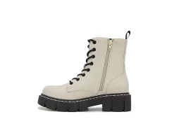 Unionbay Womens Lester Combat Boot - Off White -women's shoes US 01 303383 02