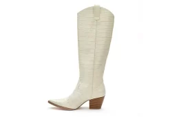Coconuts Womens Jax Tall Western Boot - Ivory -women's shoes US 01 303524 03