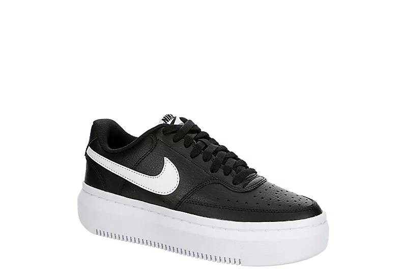Nike Womens Court Vision Alta Sneaker - Black 3 Nike Womens Court Vision Alta Sneaker - Black
