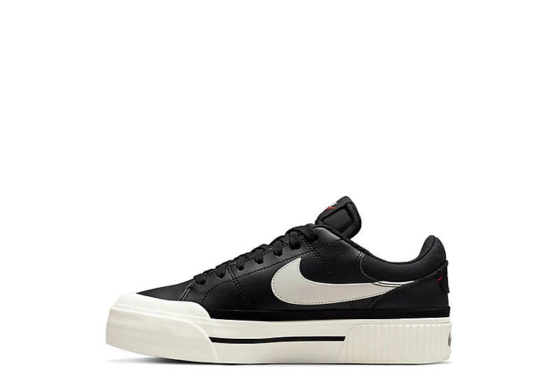 Nike Womens Court Legacy Lift Sneaker - Black 5 Nike Womens Court Legacy Lift Sneaker - Black - Image 3