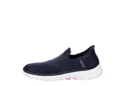 Skechers Womens Go Walk 6 Quick Fit Slip-ins Walking Shoe - Navy -women's shoes US 01 401391 03