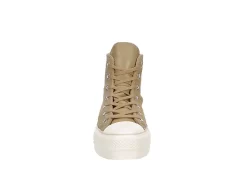 Converse Womens Chuck Taylor All Star High Top Platform Sneaker - Khaki -women's shoes US 01 401482 02